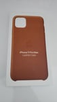 Genuine Apple iPhone 11 Pro Max Leather Back Case Cover - SADDLE BROWN