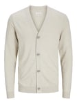 JACK & JONES Men's Jjeemil Knit Button Cardigan Noos Sweater, Oatmeal/Detail: Melange, X-Small