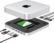 Mac Mini Dock,Hub Usb C Avec Disque Dur Sata De 2,5"",Nvme M.2 Ssd,4K @ 30 Hz,Type-C 10 Gbit/S,Lecteurs De Cartes Tf/Sd,Compatible Avec Mac Mini M1 M2