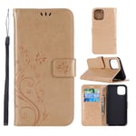 IPhone 11 Pro Max etui med et sommerfugleprint - Gyldent