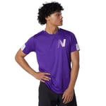 NEW BALANCE MEN'S FAST FLIGHT SHORT SLEEVE T-SHIRT TEE TOP JERSEY PURPLE GYM NEW