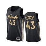 DRBY Basketball Jersey de Basketball N ° 7 Lowry 43# SIAKAM Sports Vest T-Shirt 21 Saison Brodé Basketball Jersey Débardeur d'entraînement (S-XXL) Black-C-XL