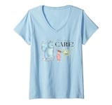 Disney 100 and Pixar's Monsters Inc We Scare Because We Care T-Shirt avec Col en V