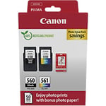 Canon 560, 561 Original Ink Cartridge Black, Cyan, Magenta, Yellow Pack of 2