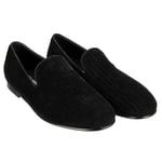 DOLCE & GABBANA Corduloy Loafer Shoes YOUNG POPE Black 41 UK 7 US 8 12514