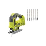 Pack RYOBI - Scie sauteuse pendulaire R18JS-0 - 18 V One+ - Sans batterie ni chargeur - Jeu de 6 lames spéciales scie sauteuse RAK6