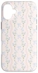 iPhone 16 Plus Cute Light Blue Bows Floral Flower Soft Pink Girl Coquette Case