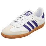 adidas Samba Og Womens White Blue Casual Trainers - 6 UK