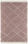 Freundin Home Collection Bertha Tapis de Salon avec Franges Shaggy Scandi à Poils Longs pour Salle à Manger, Salon, Chambre d'enfant, Chambre à Coucher - Rose crème, 120 x 170 cm