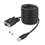 Adaptateur Usb Vers Série De 3M - Com Rétention, Câble Adaptateur/Convertisseur Usb Rs232, Vis/Écrous Interchangeables, Usb-A Vers Db9 Rs232, Ftdi Ic, Protection Esd, Windows/Macos[USB241795]