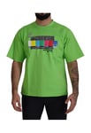 Dolce & Gabbana Mens Green Cotton DG CHANNEL Top T-shirt material_cotton - Size IT 54 (Mens)