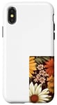 Coque pour iPhone X/XS Orange Boho Groovy Motif floral des années 70