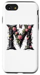 iPhone SE (2020) / 7 / 8 Letter M Initial Floral Monogram Rose Pink Flower Butterfly Case