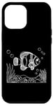 Coque pour iPhone 12 Pro Max Line Art Poisson & Ichtyologiste Faux Percula Poisson Clown