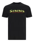 Simms Logo T-Shirt Black/Neon M Behagelig bestselger logo T-skjorte