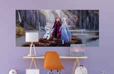 Large Panoramic photo wallpaper Elsa Anna 202x90cm Disney Frozen characters