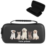 Etui pochette Switch LITE noir personnalisee prenom chien 3 dog