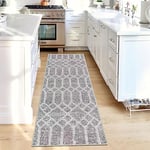 Tinyboy-hbq Tapis de Cuisine antidérapant Lavable Tapis Cuisine Long Doux Gris Tapis Cuisine Devant evier pour Chambre à Coucher couloirs Salon Cuisine (Gris bohème, 60 x 300 cm)