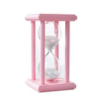 FLLXSMFC Sablier 3/5/15/30 minutes en verre rose à quatre coins pour décoration de la maison