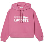 Sweat-shirt Lacoste  SWEATSHIRT À CAPUCHE FEMME  OVERSIZE FIT ROSE AVEC MA