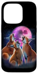 iPhone 14 Pro 3 Caracals Howling At The Moon Funny Caracal Wild Cat Lover Case