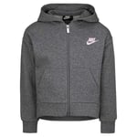 Nike Kids Club Fleece High Low FZ Hoodie, Geh Grey Heather, 4-5 Ans