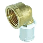 SOMATHERM FOR YOU, Coude femelle à sertir 15/21 pour tube PER Ø16 - Raccord fiable et rapide à poser - Compatible avec mâchoires H, U, RF - Pression max 10 bars - T°C 5°C à 90°C