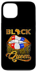 Coque pour iPhone 13 Patriotic Black Queen Drapeau américain Lèvres Black Girl Magic