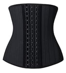 YIANNA Latex Corset Femme Gaine Amincissante Ventre Plat Waist Trainer Ceinture Minceur Body Gainant Sport Training 25 Os Acier Squelette Noir 20173 3XL