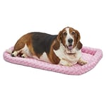 MidWest Homes for Pets 40236-PK Lit à traversin pour chien 91,44 cm de long - Lit pour chien ou chat avec traversin confortable ; idéal pour les races de chiens de taille moyenne ; rose