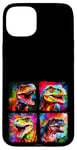 Coque pour iPhone 15 Plus Dinosaure T Rex Pop Art Dessin Coloré Peinture