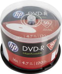 ORIGINAL HP Accessoires informatiques DME00025WIP DVD-R 4.7GB/120Min/16x Cakebox (50 Disc)