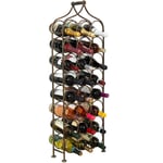 Porte-bouteille de vin en fer forgé porte-bouteille mousseux 106X36 cm présentoir à vin au sol pour 24 bouteilles Cave à vins