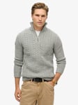 Superdry Vintage Jacob Wool Blend Cable Knit Half Zip Jumper