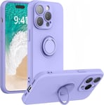 Coque Silicone Pour iPhone 14 Pro Couleur Violet Avec Anneau Support Little Bout