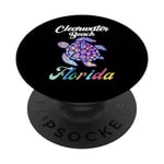 Clearwater Beach Floride Tie Dye Tortue de mer Vacances en famille PopSockets PopGrip Interchangeable