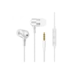 Ecouteurs Métal Pour Iphone 11 Pro Max Avec Micro Et Télécommande Réglage Son Kit Main Libre Intra-Auriculaire Universel - Blanc