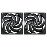 2 x Pack Arctic P12 Slim PWM PST 120mm Low Profile Case Fans 300-2100 RPM 4-Pin