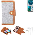 Protection sleeve + earphones for Motorola Moto G52 Case light grey