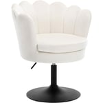 Woltu - Chaise de Coiffeuse Chaise en Velours, Fauteuil avec Siège Rembourré, Chaise Pivotante 360°, Hauteur Réglable 43-55cm, Crème