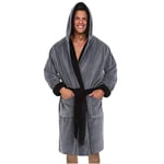 Hommes Maison Chemise De Nuit Hiver Chaud Épais Allongé en Peluche Châle Peignoir Maison Vêtements À Manches Longues Grande Taille Ceinture Robe Manteau XL GY Livraison Gratuite