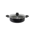 ELO 4382826 Sauteuse de cuisine avec couvercle, sauteuse avec couvercle, sauteuse 28 cm, sauteuse induction, sauteuse, Aluminium pressé, Verre, 28 x 7,5 cm