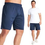 Short de Sport Homme Short Sport Court à Cordon Gym Running Foot Rugby Basket Fitness Musculation Vêtements de Sport pour Homme Taille Elastique M-3XL (Navy, L)