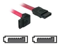 Delock - Câble SATA - Serial ATA 150/300 - SATA (F) pour SATA (F) - 30 cm - connecteur d'angle, connecteur droite - rouge