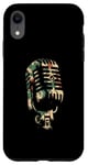 Coque pour iPhone XR Microphone camouflage – Vintage Singer Live Music Lover
