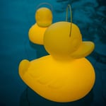 Goodnight Light DUCK-DUCK XL -design-LED-ulkovalo, keltainen