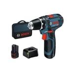 Perceuse-visseuse Bosch Professional GSR 12V-15 + 2 batteries 2,0Ah + Chargeu...