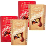 Lindt Lindor Milk & Assorted Chocolate Balls Smooth Filling Truffles Pack 4x200g