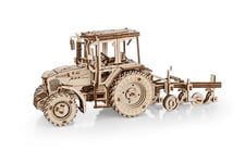 EWA Eco-Wood-Art Puzzle 3D en Bois-Casse-tête pour Adultes et Adolescents-à Monter soi-même sans colle-325 pièces, Tractor BELARUS-82.3 with PLOW