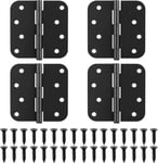 4 Pièces Charnières Pliantes, 100x100mm Charnières Noires Renforcées, Charnières de Porte, Ensemble de Charnières à Piano, Pour Portes Intérieures et Extérieures, avec Vis